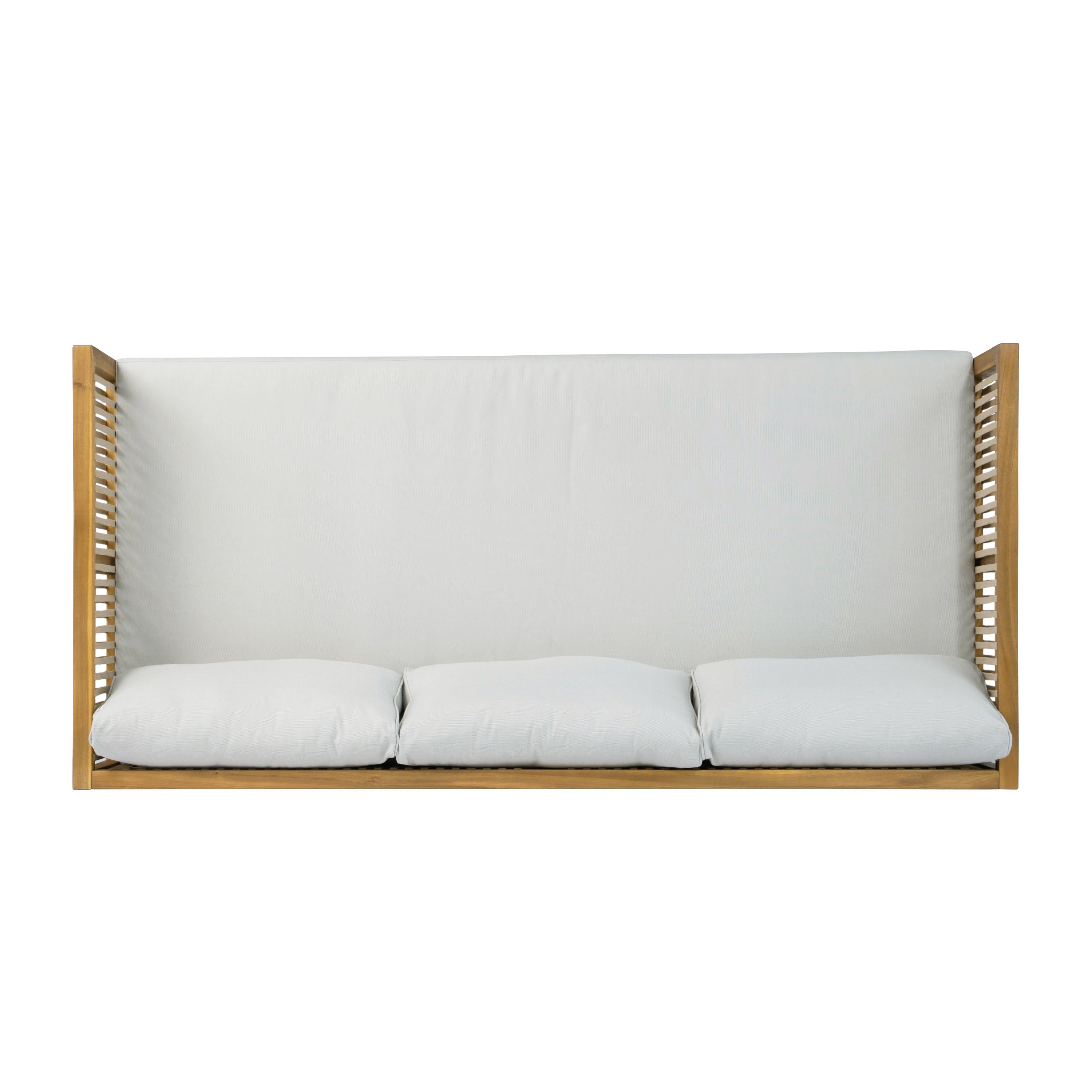 Outdoor Patio Sofa with Acacia Wood and Rope Design