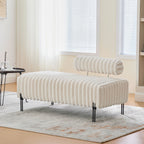 49.6" Wide Upholstered Mini Loveseat with Metal Legs