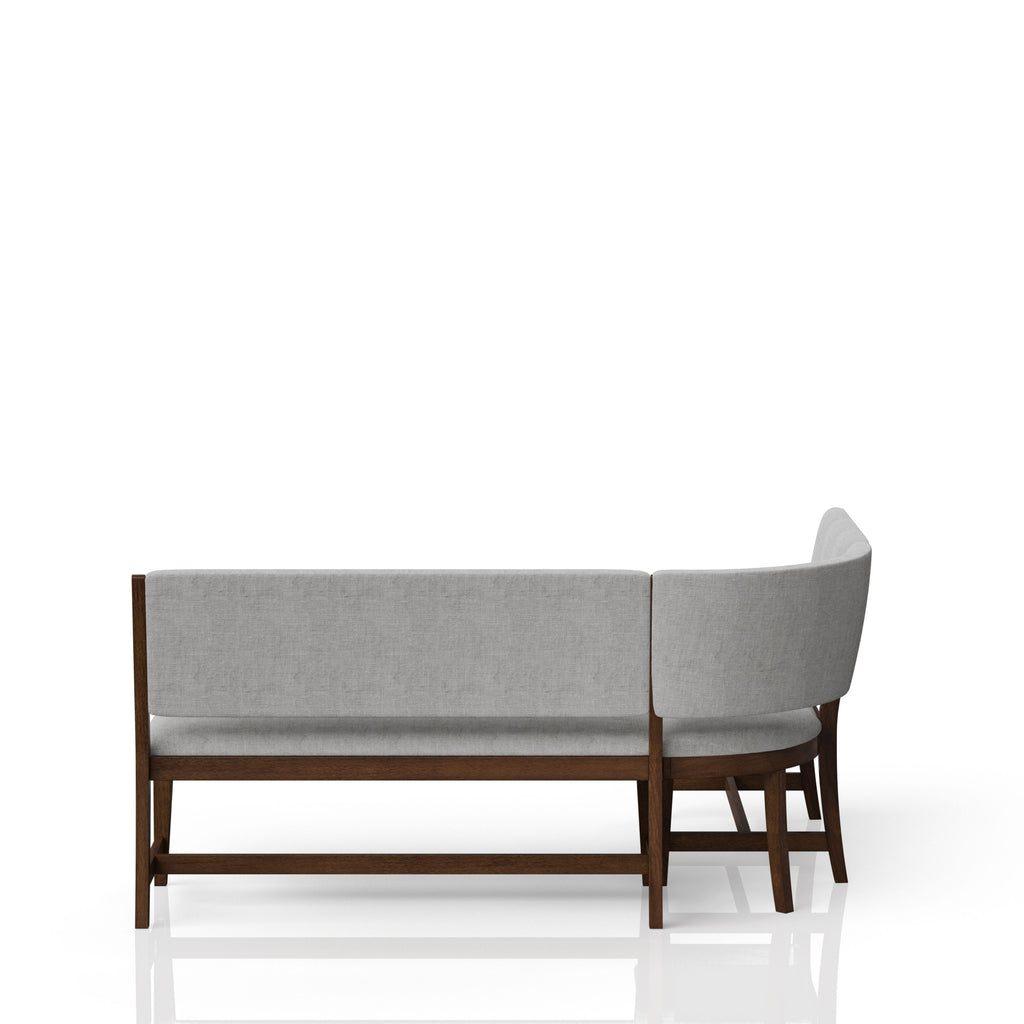 Curved Dining Bench - Mid-Century Modern Upholstered Design