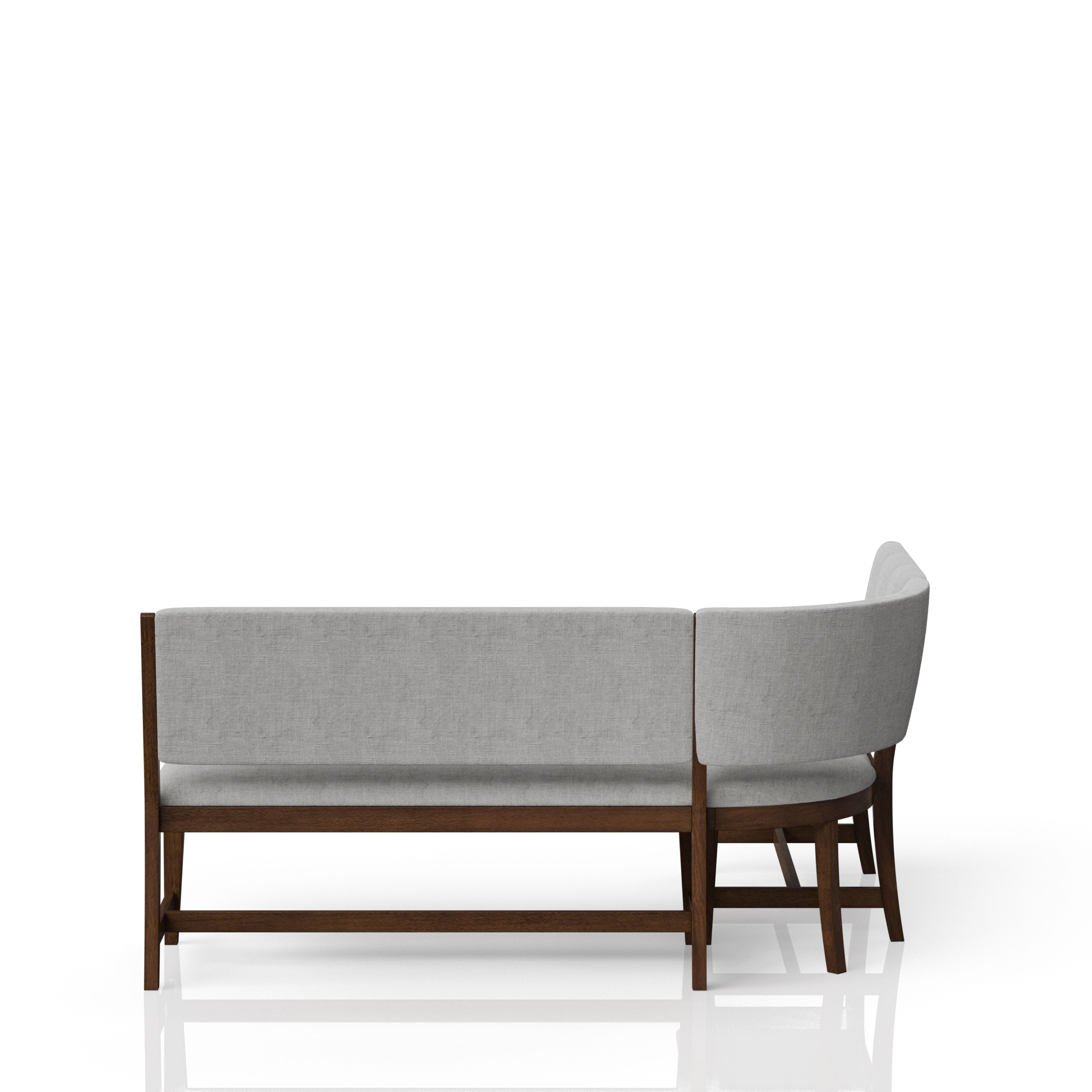 Curved Dining Bench - Mid-Century Modern Upholstered Design