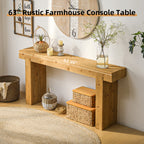 63" Solid Wood Console Table