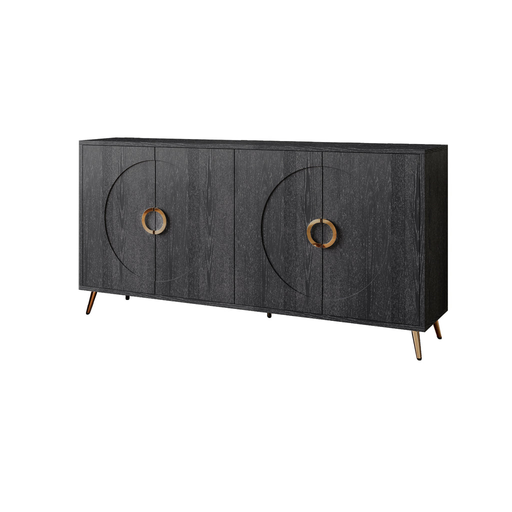 Modern Lacquered 4 Door Wooden Cabinet Sideboard Buffet