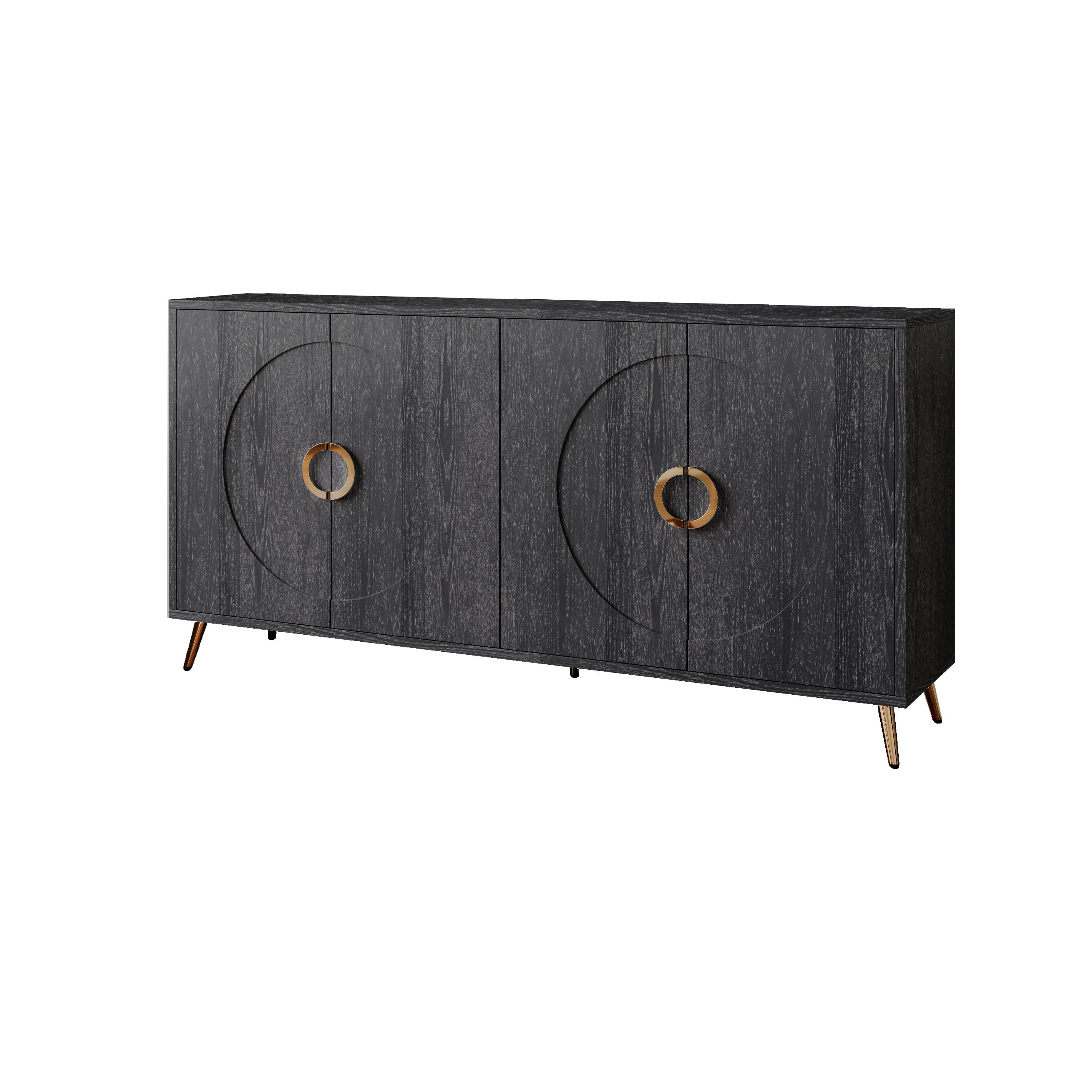 Modern Lacquered 4 Door Wooden Cabinet Sideboard Buffet