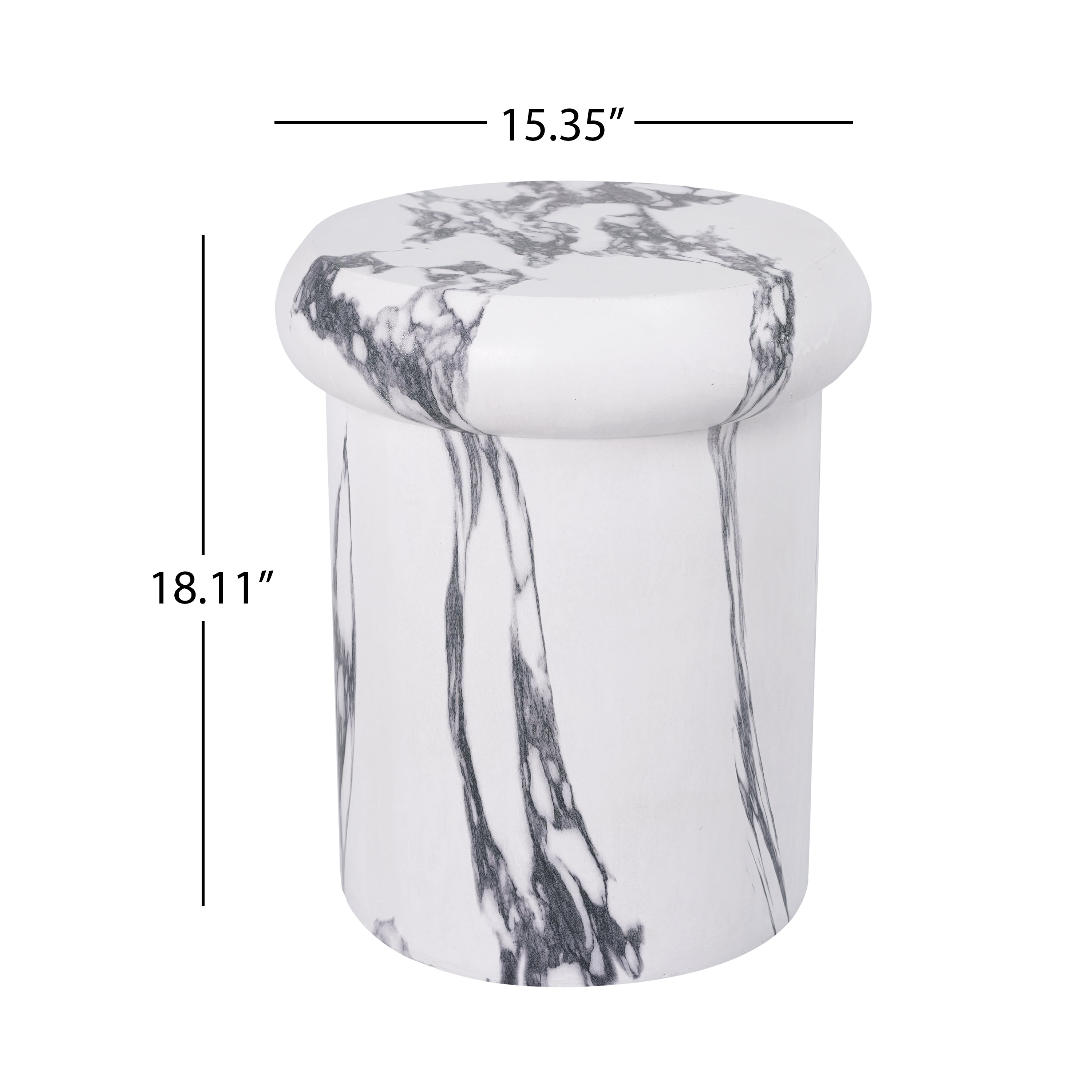 18.11"H Sculptural MGO Side Table