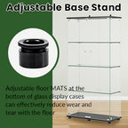 Glass Display Cabinet with 4-Shelf Double Doors and Lock