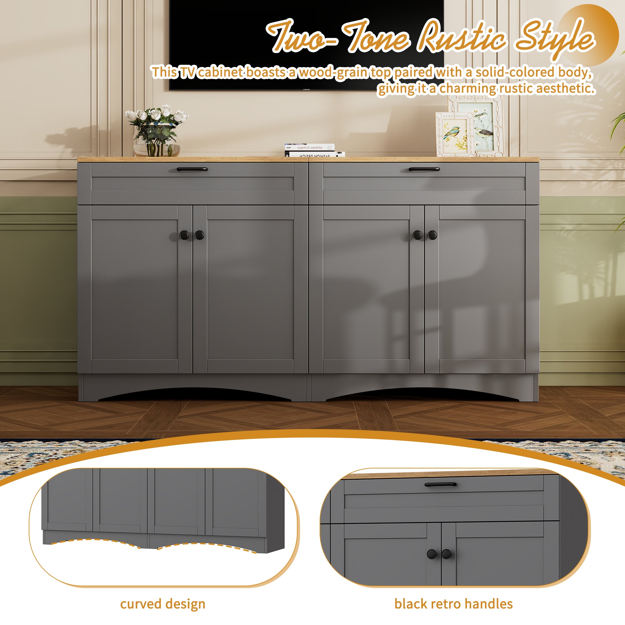 On-Trend 3-Piece Farmhouse Entertainment Center