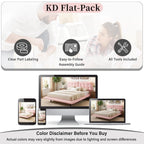 Queen Size Upholstered Floating Bed Frame with LED Lights