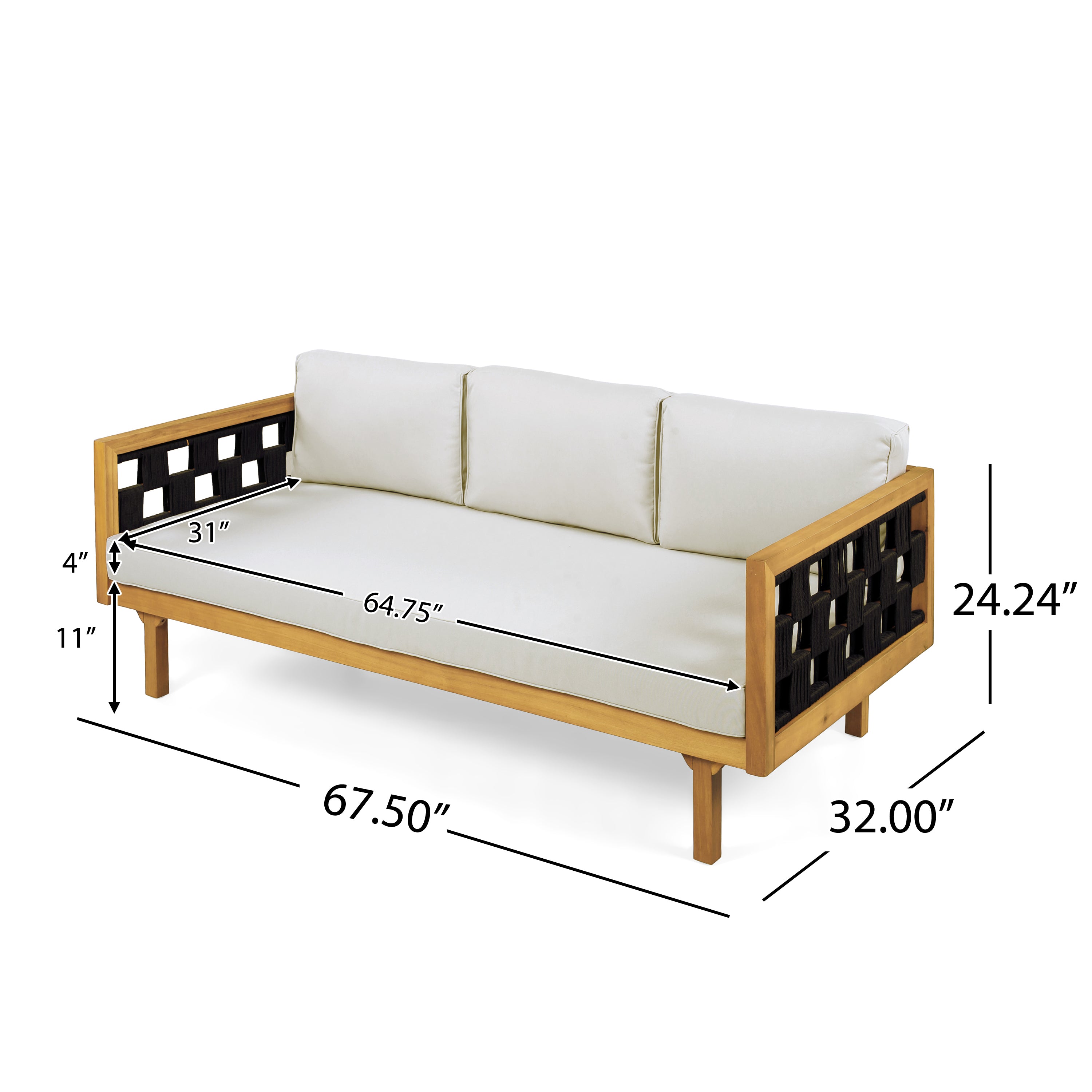 Luxury Acacia Wood Outdoor Daybed Set