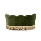 Clara 34.5" Scalloped Pet Sofa Bed, Medium, Olive