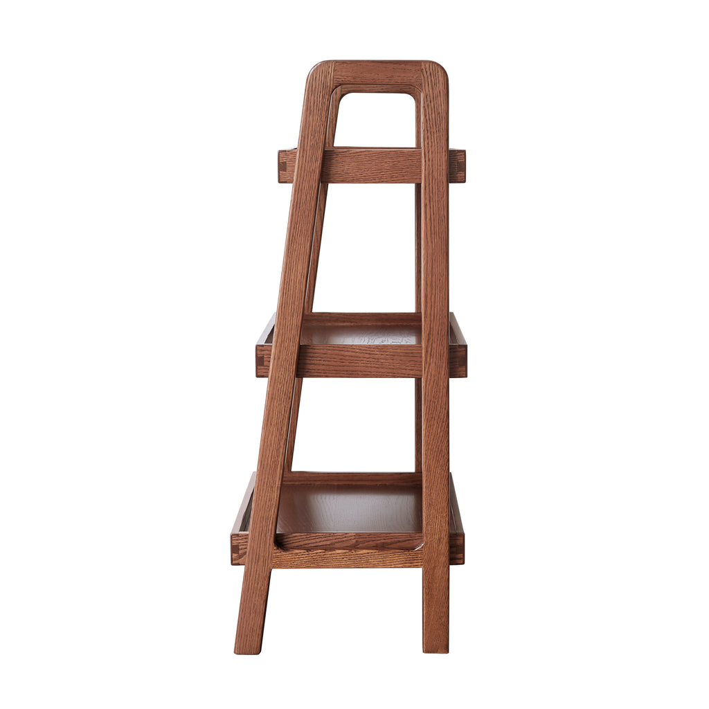 Walnut Color Solid Wood Display Shelf