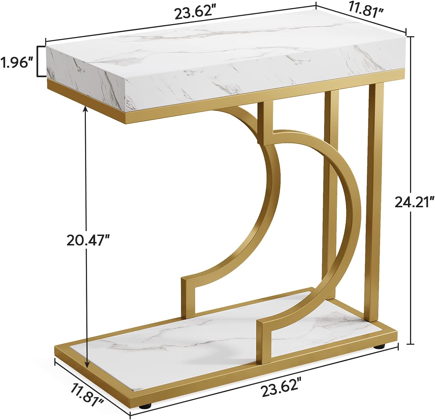 C-Shaped Sofa Side Table
