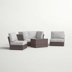 Fully Assembled Outdoor Wicker Sofa Set with Cushions