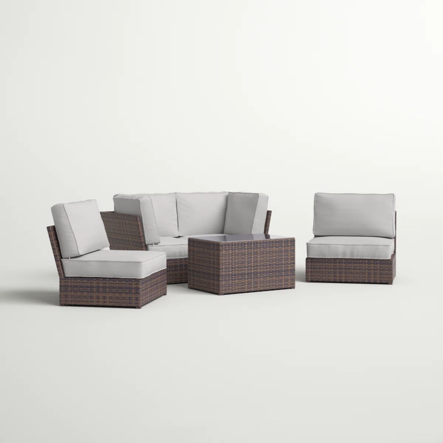 Fully Assembled Outdoor Wicker Sofa Set with Cushions