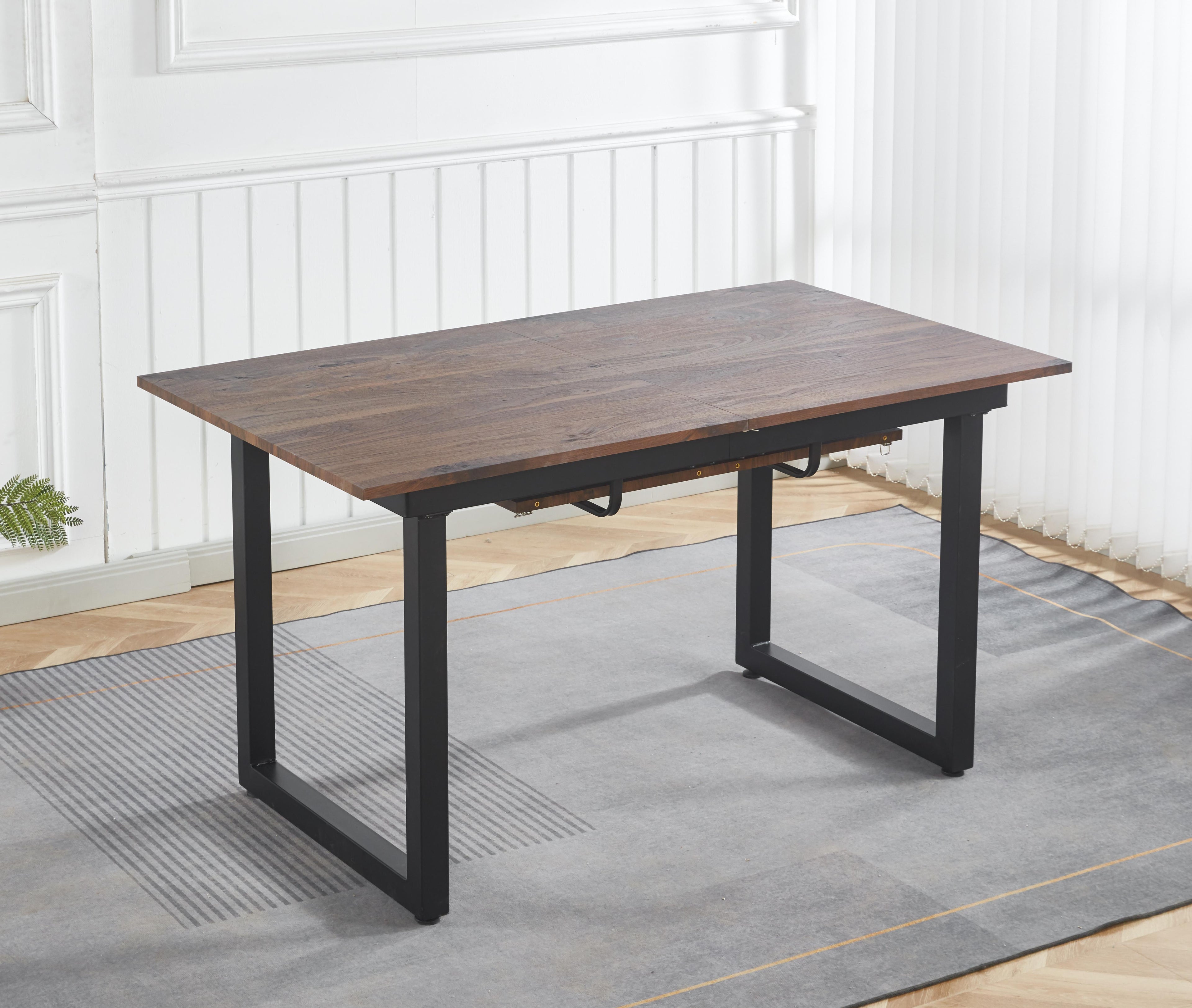 Walnut Color Square Extendable Dining Table