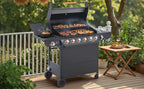 6 Burner BBQ Propane Gas Grill with Side Burner