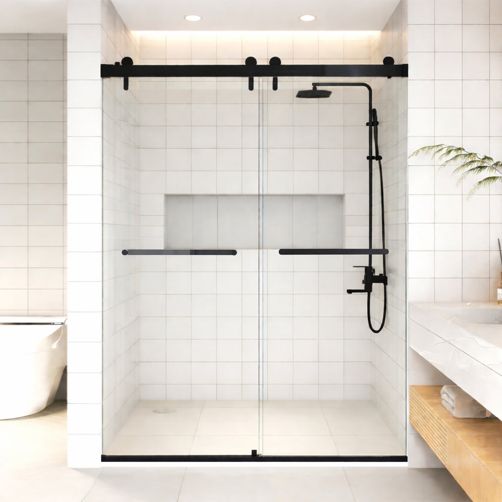 48 Inches x 76 Inches Double Sliding Shower Door in Matte