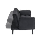 74" Black Sofa With Two Armrests & Throw Pillows