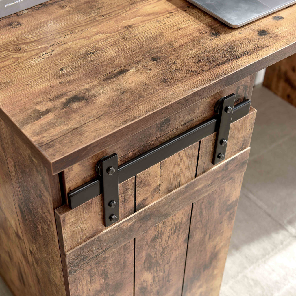 Home Office Desk with Distressed Wood Finish