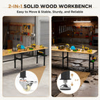 96" Adjustable Workbench with Side Pegboard