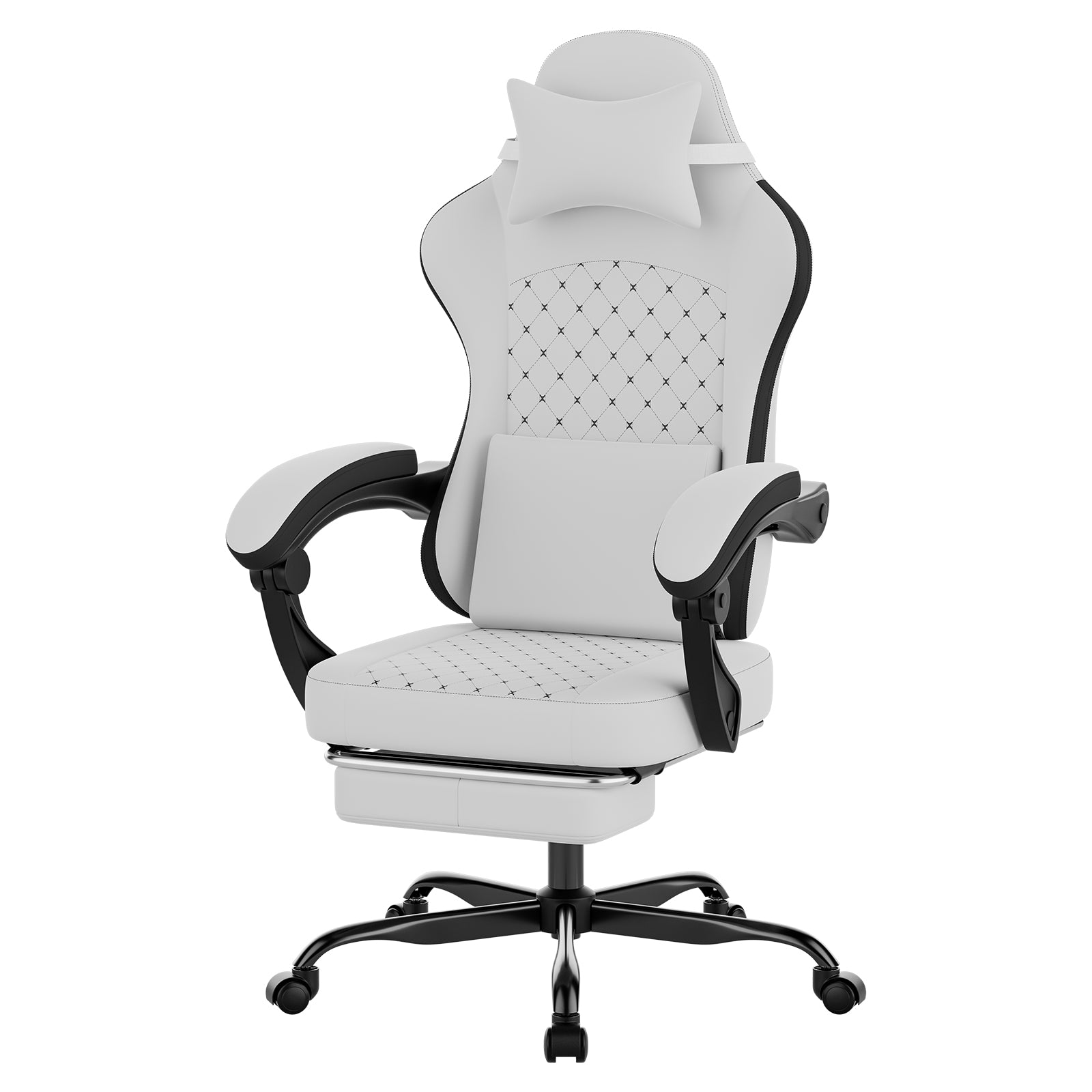 Ergonomic Gaming Chair with Massage, Footrest, and Lumbar Support