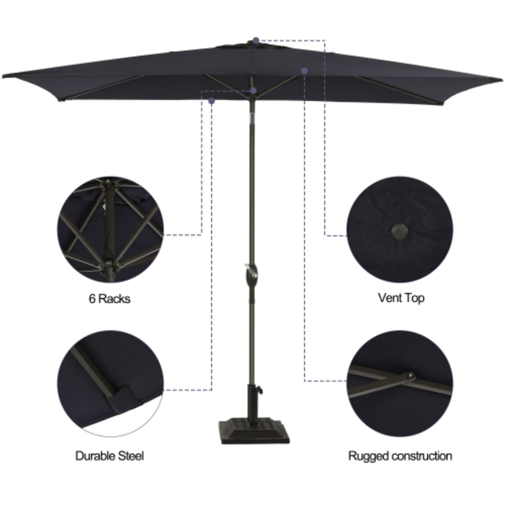 6.5 x 10 ft Rectangular Patio Umbrella