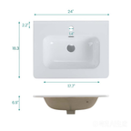 Integrated Glossy White Ceramic Sink