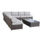 Fully Assembled 6-Person Extra-Wide Wicker Outdoor Seating Set with Cushions
