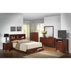 Transitional Cherry Full Storage Bed