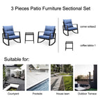 3 Pieces Patio Bistro Set Outdoor Rocking Chair