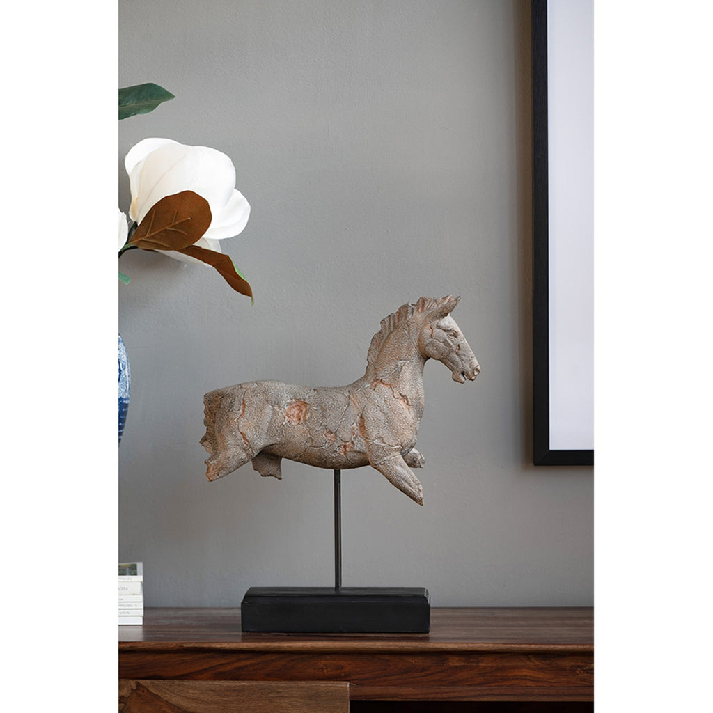 14" Antique Horse Statue On Stand