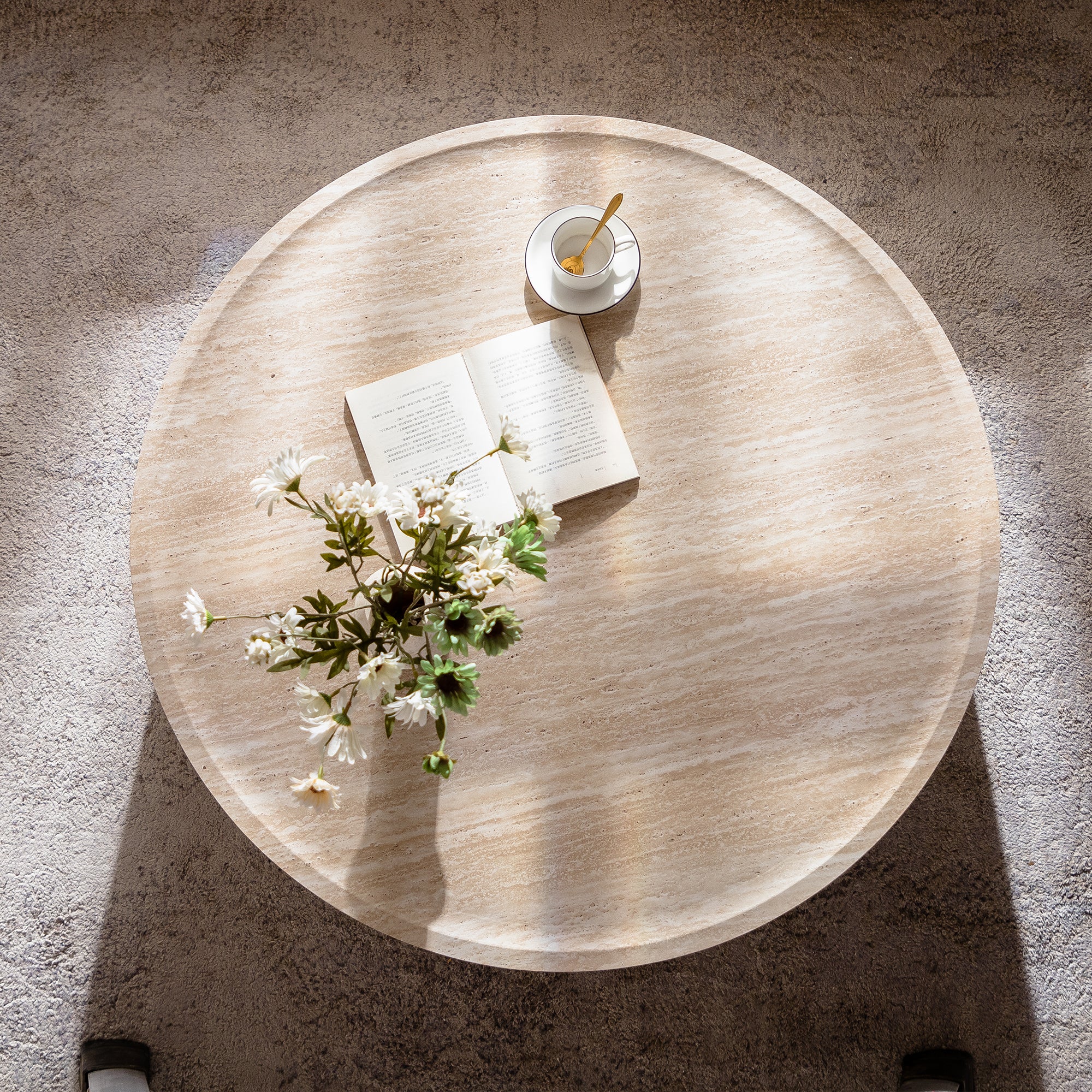 39.37" Round Coffee Table with Mars Pattern