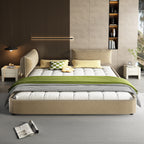 King Size Cloud Bed Frame with Oversized Padded Movable Headboard