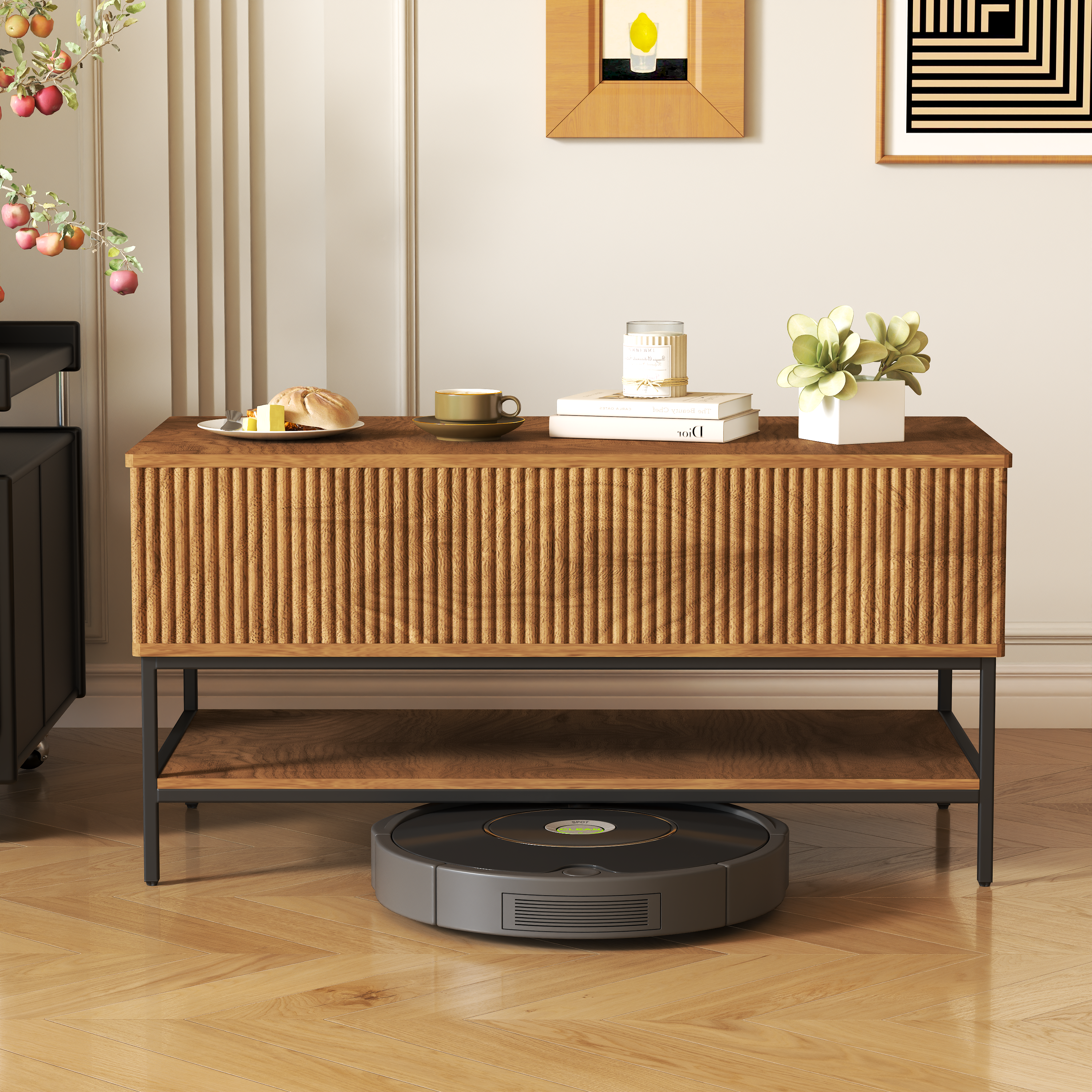Lift Top Coffee Table 39.4 Inch Rectangle - Farmhouse Style