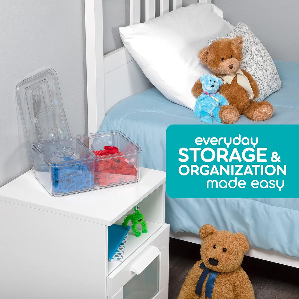 Clear Organizer Bins with Lids – Stackable Storage Containers for Home Organization