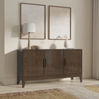 Harper 60 Inch Wide Solid Wood 3 Door Sideboard Buffet
