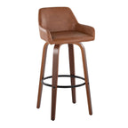 30" Contemporary Fixed-Height Barstool with Swivel