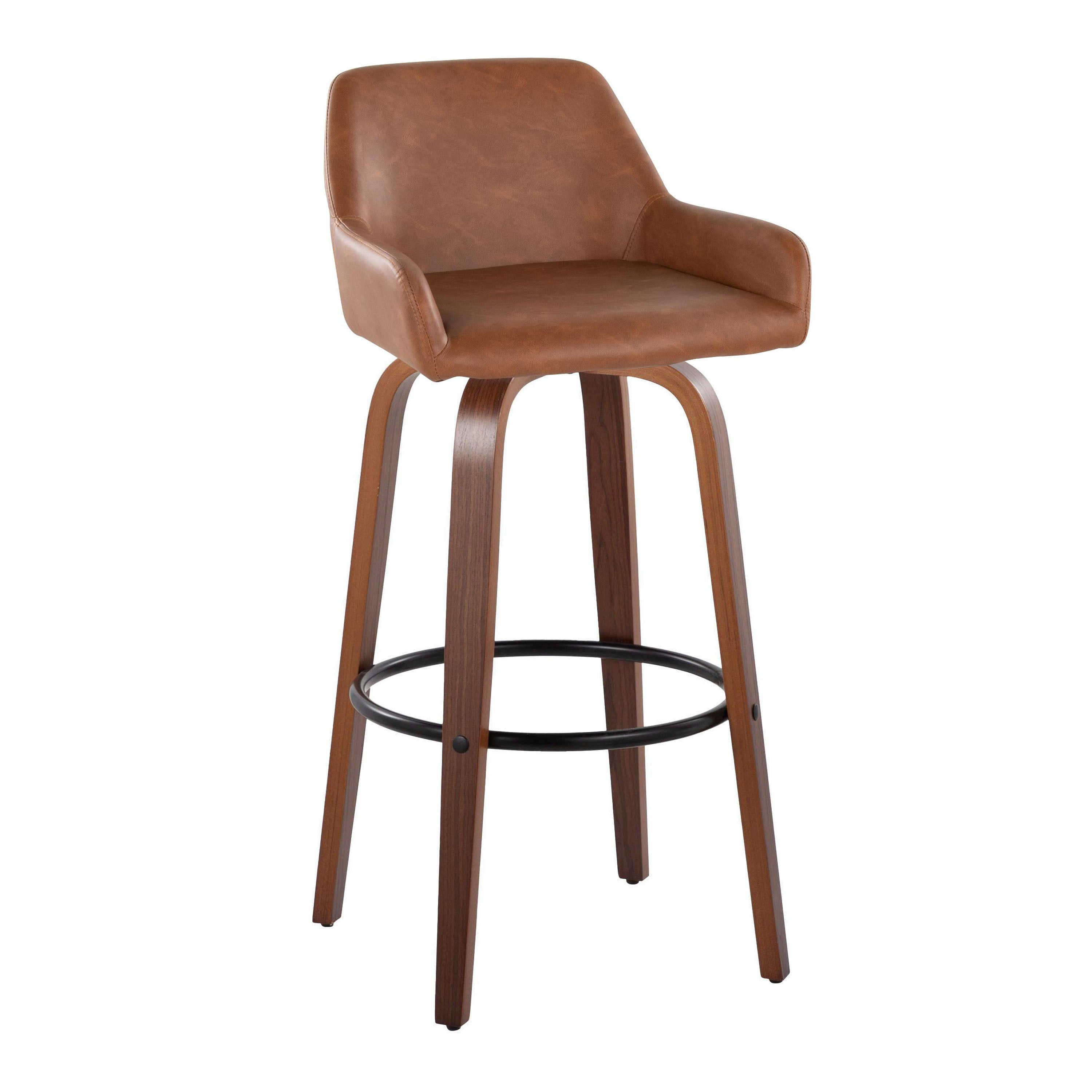 30" Contemporary Fixed-Height Barstool with Swivel