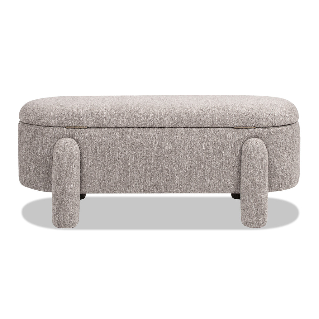 Hugo 49" Oval Fully Upholstered Storage Bench in Boucle
