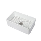 White Farmhouse Sink - 30 x 18 x 10 Inch Kitchen Sink Apron-Front