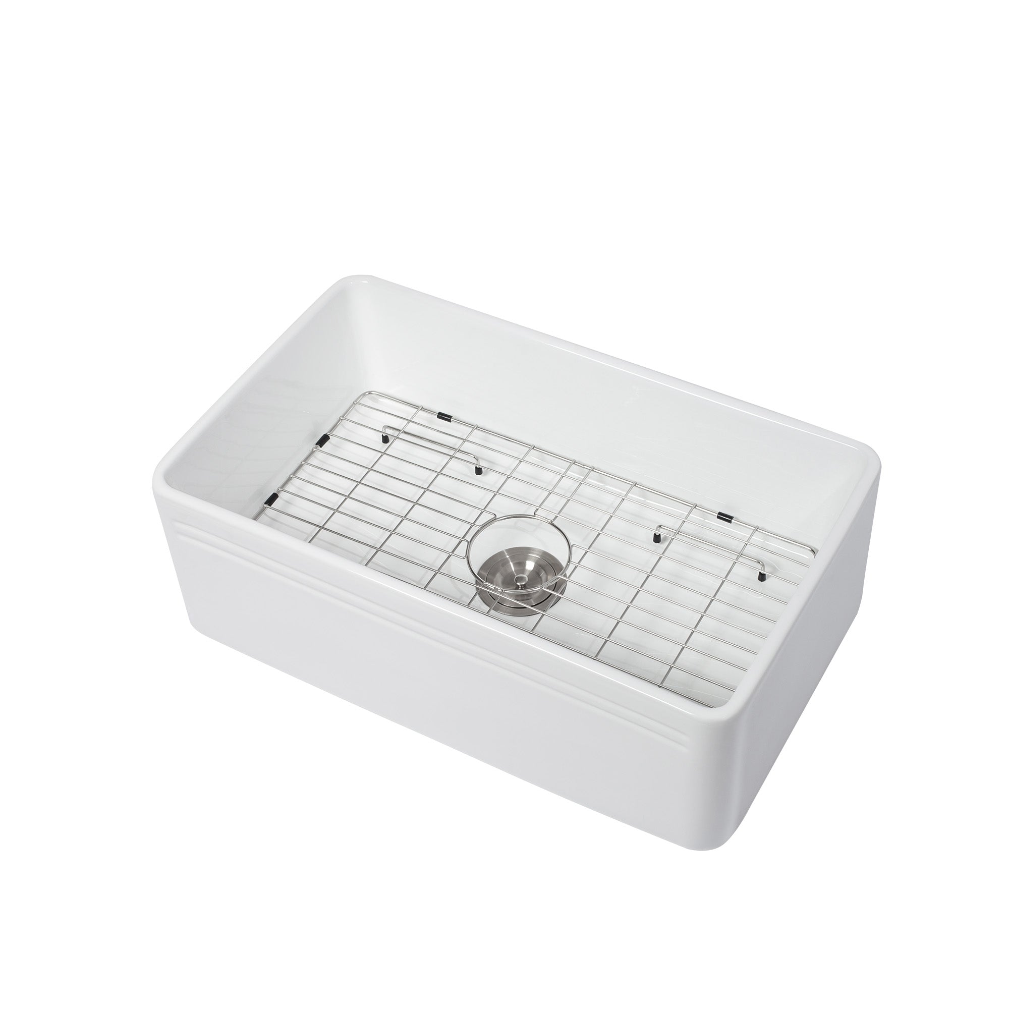 White Farmhouse Sink - 30 x 18 x 10 Inch Kitchen Sink Apron-Front