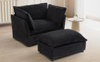 Modern Armchair Sofa with Movable Ottoman