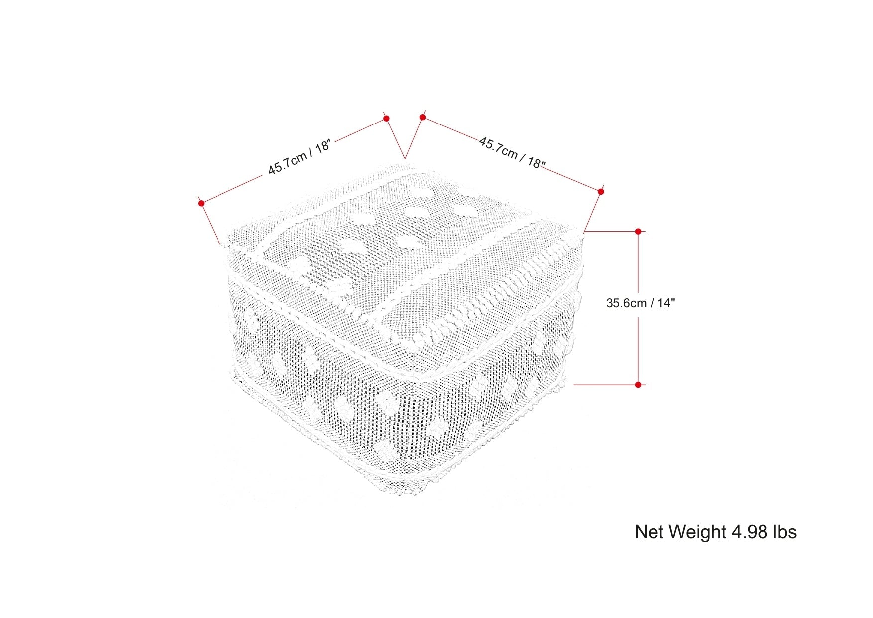 Mapleton Outdoor/Indoor Pouf in Recycled PET Woven Polyester