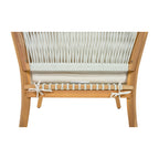 30.3" Outdoor Acacia Wood Patio Chair with Woven Rope Accents