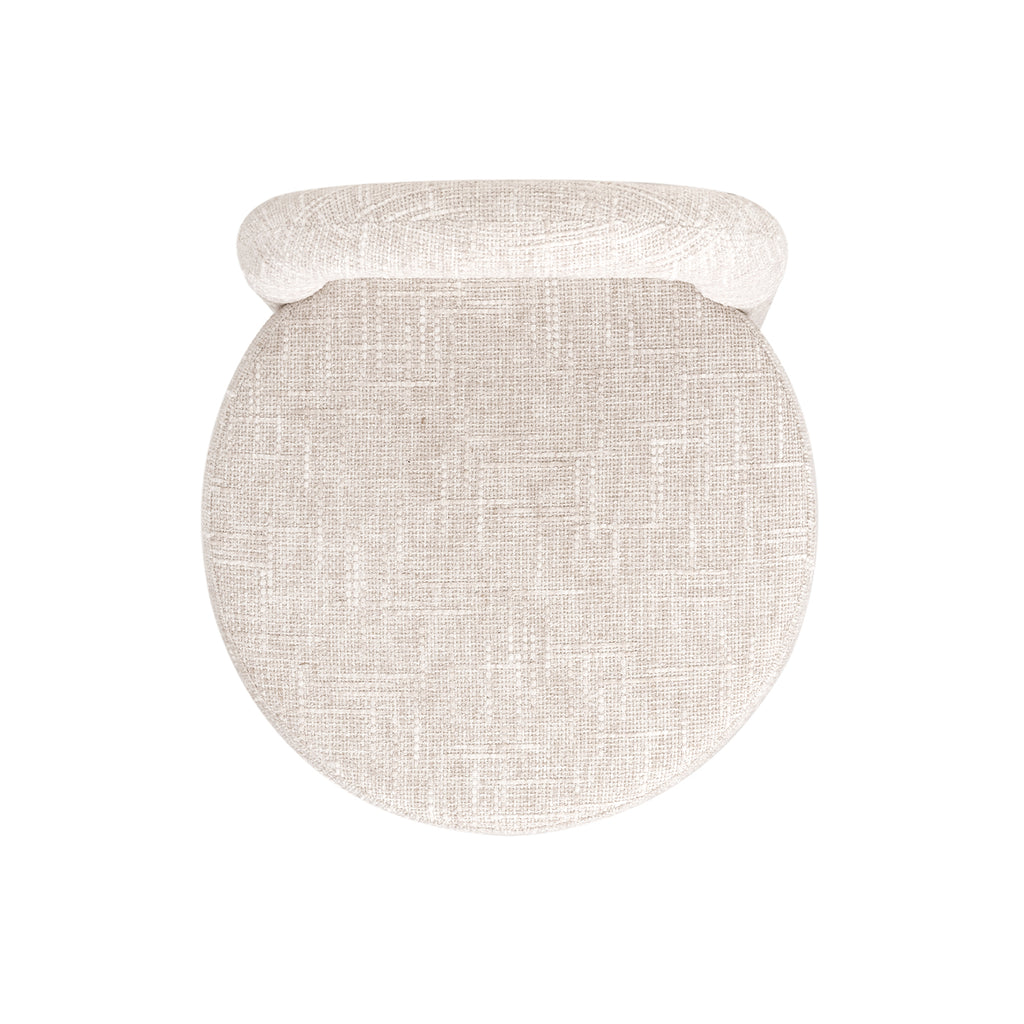 Penny Round Arched Fully Upholstered Dining Side Chair, Set of 2, Travertine