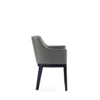 Gansevoort Wood Vegan Leather Armchair in Graphite