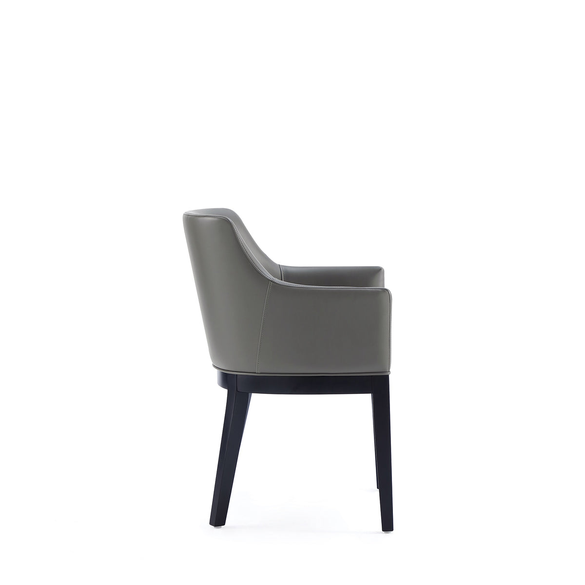 Gansevoort Wood Vegan Leather Armchair in Graphite