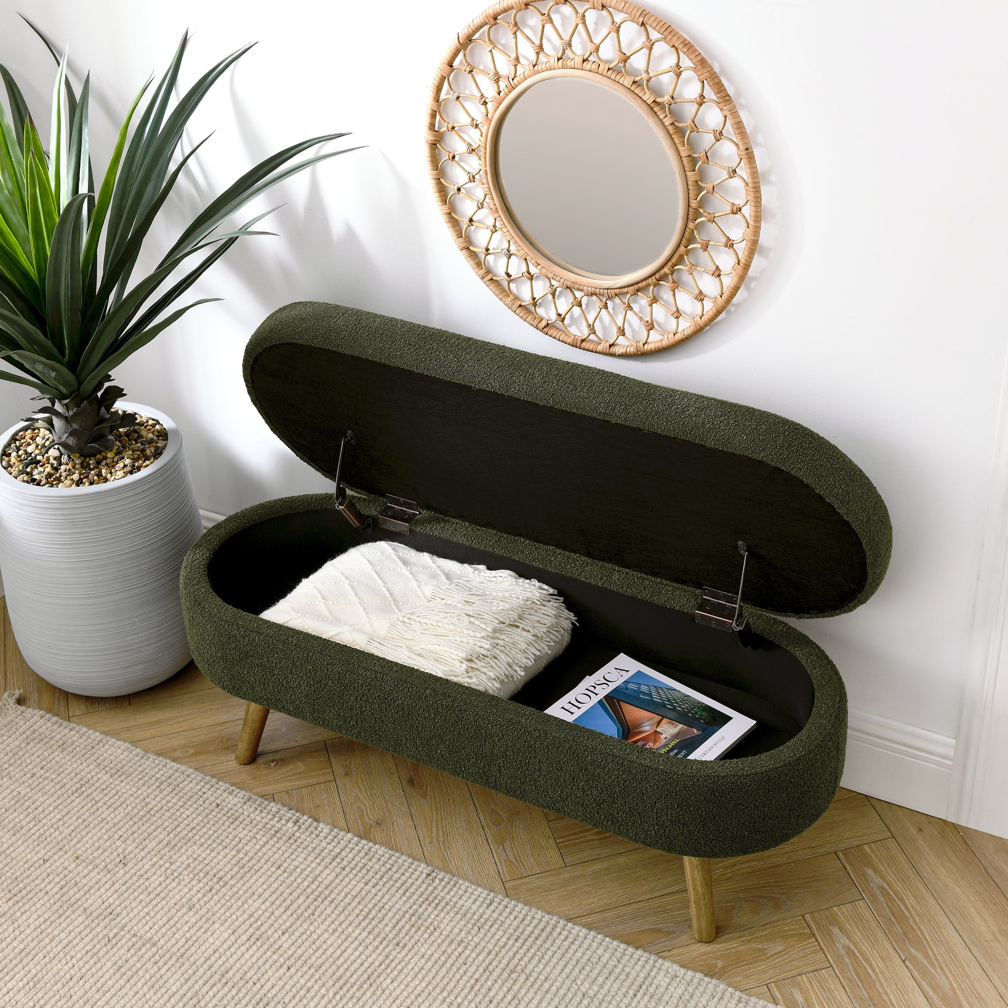 Ottoman Oval Storage Bench