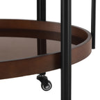 Oval 2 Shelf Dark Kitchen Cart