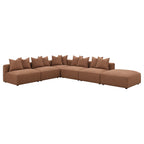 Jennifer Terracotta Square Upholstered Ottoman