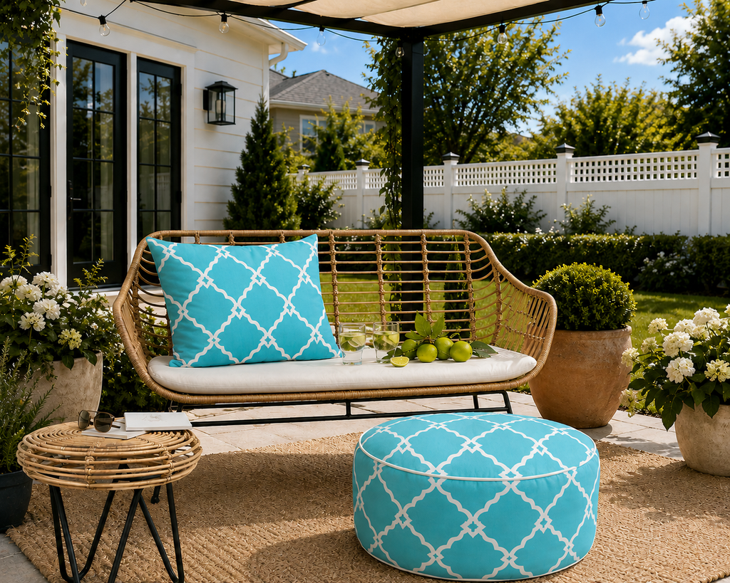 Outdoor Inflatable Ottoman 21"x21"x9"